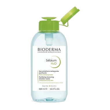 Купить Bioderma Sebium H2O 500 мл вода мицеллярная очищающая флакон-помпа
