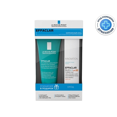 Купить La Roche-Posay набор Effaclar Duo+ SPF 30 40 мл крем-гель + 50 мл гель микроотшелушивающий