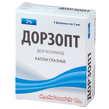 Купить Дорзопт 2 % 5 мл 3 шт капли глазные