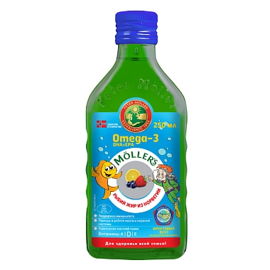 Купить Möller Рыбий жир с фруктовым вкусом 250 мл