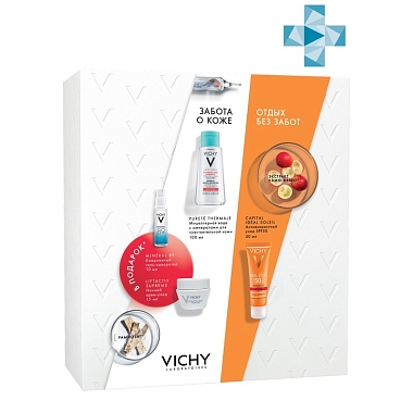 Купить Vichy Capital Soleil набор анти-аж(уход анти-аж 3в1 50+ 50мл+миц вода 100мл+ ЛА Супрем ноч 15мл+минерал 89 10мл)