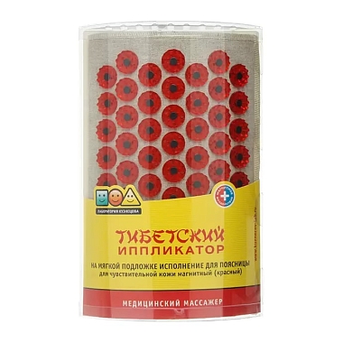 Купить Кузнецова Тибетский аппликатор массажер магнитный мягкий валик красный