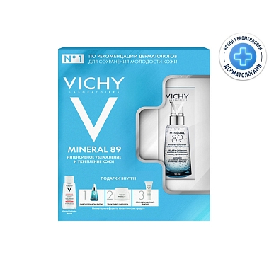 Купить Vichy Mineral 89 набор 50 мл гель-сывортка + 100 мл вода мицеллярная + 15 мл крем + 10 мл сыворотка + 3 мл флюид