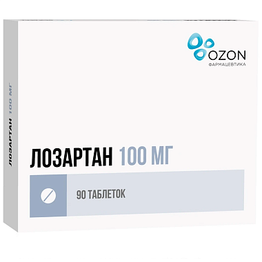 Купить Лозартан 100 мг 90 шт таблетки покрытые пленочной оболочкой
