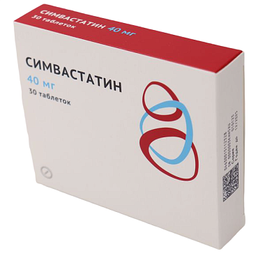 Купить Симвастатин 40 мг 30 шт таблетки покрытые пленочной оболочкой