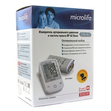 Купить Microlife BP A2 Basic тонометр автоматический с адаптером и манжетой 22-42 см