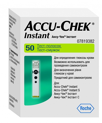 Купить Accu-Chek Instant 50 шт тест-полоски для определения уровня глюкозы