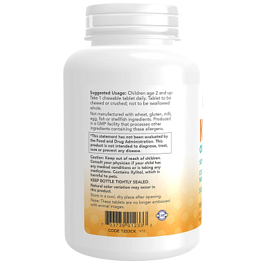 Купить Now Foods Детский Кальций 100 шт таблетки жевательные для детей