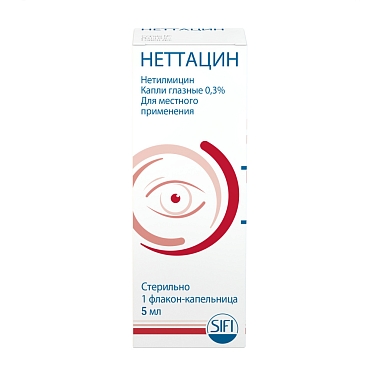 Купить Неттацин 0,3% 5 мл капли глазные