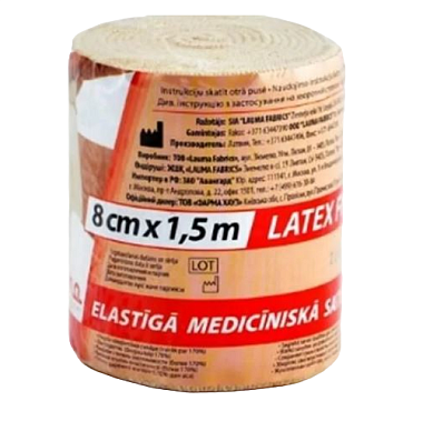 Купить Бинт Лаума 8 см х 1,5 м 1 шт эластичный медицинский СР с застежкой