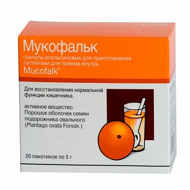 Купить Мукофальк 5 г 20 шт гранулы для приготовления суспензии для приема внутрь пакет апельсин