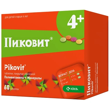 Купить Пиковит 60 шт таблетки покрытые оболочкой