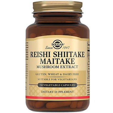 Купить Solgar Экстракт грибов Рейши Шиитаке и Мейтаке 50 шт капсулы