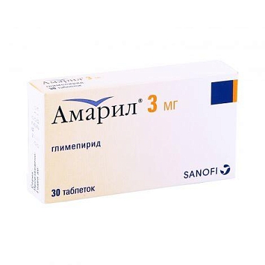 Купить Амарил 3 мг 30 шт таблетки