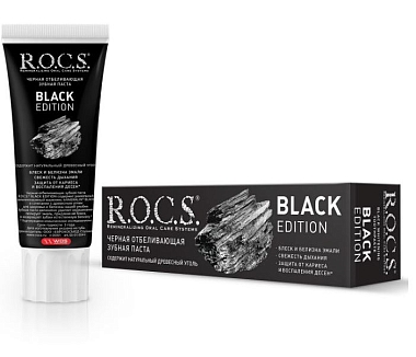 Купить Rocs 74 г паста зубная черная отбеливающая