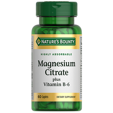 Купить Nature's Bounty Цитрат магния с витамином В-6 60 шт таблетки