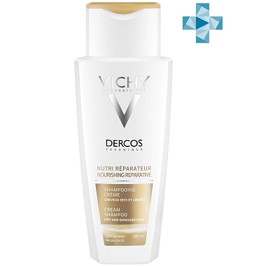 Купить Vichy Dercos шампунь-крем питательно-восстанавливающий 200мл д/сухих волос с маслами