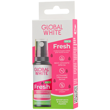Купить Global White Fresh 15 мл спрей для полости рта освежающий сочный арбуз
