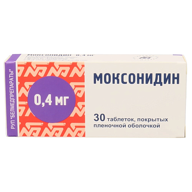 Купить Моксонидин 400 мкг 30 шт таблетки покрытые пленочной оболочкой
