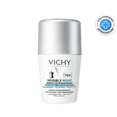 Купить Vichy Invisible Resist 50 мл дезодорант шариковый 72 ч