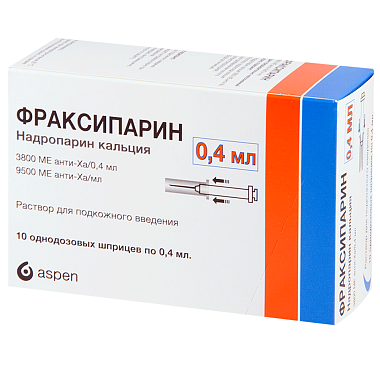 Купить Фраксипарин 9500 МЕ анти-Ха/мл 0,4 мл 10 шт раствор для подкожного введения шприц