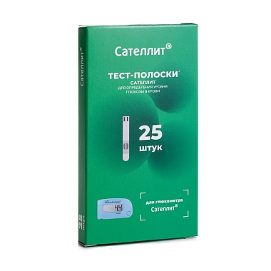 Купить Сателлит 25 шт тест-полоски к глюкометру ПКГЭ-02