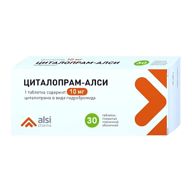 Купить Циталопрам 10 мг 30 шт таблетки покрытые пленочной оболочкой