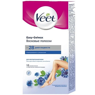 Купить Veet Easy-Gelwax 12 шт восковые для депиляции для чувствительной кожи