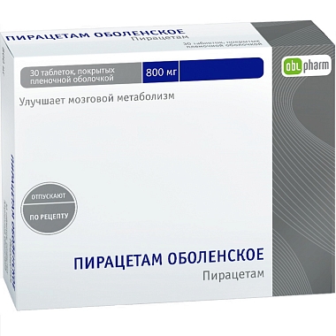 Купить Пирацетам-Оболенское 800 мг 30 шт таблетки