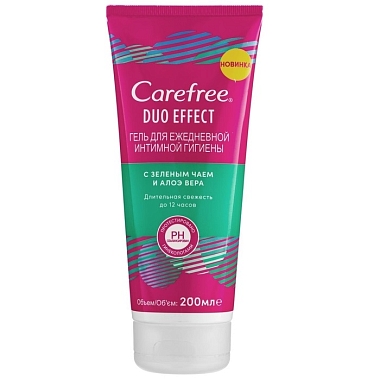 Купить Carefree Duo Effect гель для интим гигиены 200мл с зелен чаем и алоэ вера