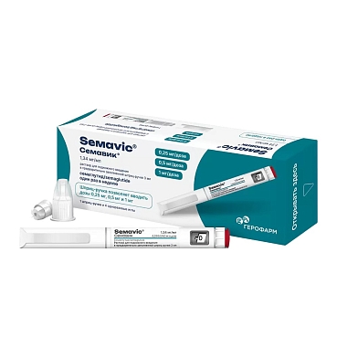 Купить Семавик 1,34 мг/мл 3 мл 1 шт раствор для подкожного введения шприц-ручка + иглы 4 шт
