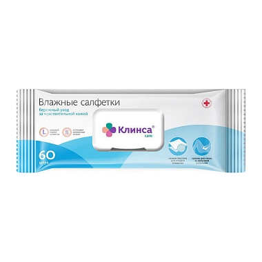 Купить Клинса 60 шт салфетки влажные по уходу за лежачими больными с клапаном