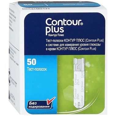 Купить Contour Plus 50 шт тест-полоски к глюкометру