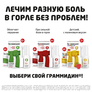 Купить Граммидин 112 доз спрей для местного применения с анестетиком