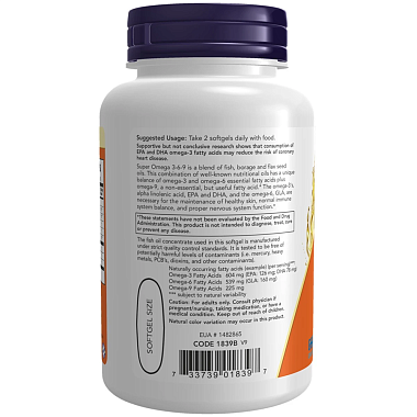 Купить Now Foods Супер Омега 3-6-9 90 шт капсулы