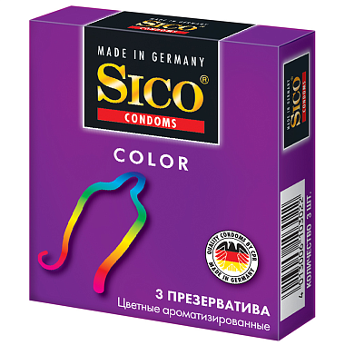 Купить Sico Color 3 шт презервативы разноцветные