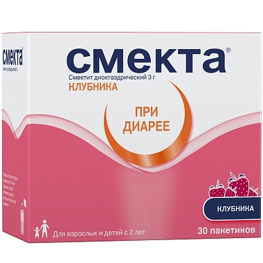 Купить Смекта 3 г 30 шт порошок для приготовления суспензии для приема внутрь клубника