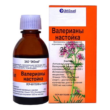 Купить Валериана  настойка 25мл (ЭКОлаб)