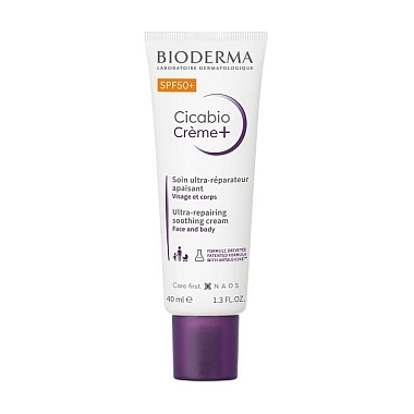 Купить Bioderma Cicabio Creme+ SPF 50+ 40 мл крем восстанавливающий и успокаивающий