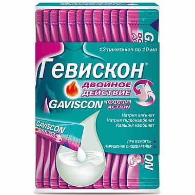 Купить Гевискон Двойное Действие 10 мл 12 шт суспензия для приема внутрь мята