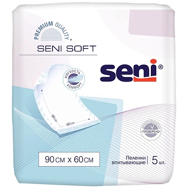 Купить Seni Soft пеленки 5 шт 60 см х 90 см 4 капли