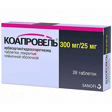 Купить Коапровель 25 мг + 300 мг 28 шт таблетки покрытые пленочной оболочкой