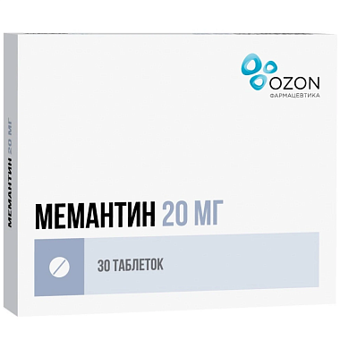Купить Мемантин 20 мг 30 шт таблетки покрытые пленочной оболочкой