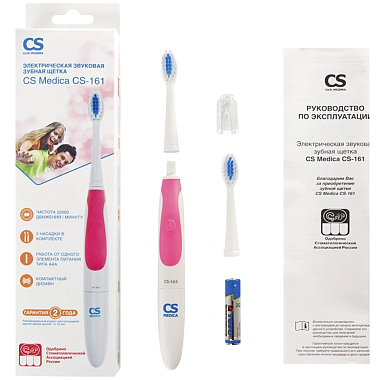 Купить CS Medica CS-161 щетка зубная электрическая звуковая розовая