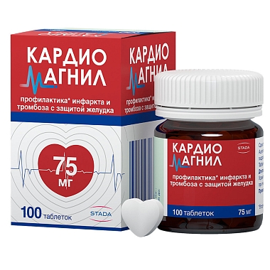 Купить Кардиомагнил 75 мг + 15,2 мг 100 шт таблетки покрытые пленочной оболочкой