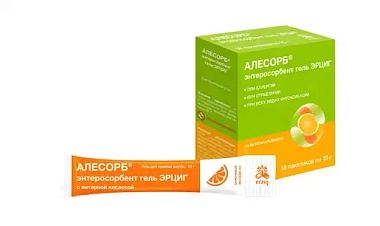 Купить Алесорб сорбент гель 10 г 18 шт апельсин