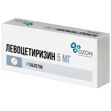 Купить Левоцетиризин 5 мг 7 шт таблетки покрытые пленочной оболочкой