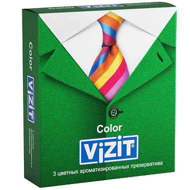 Купить Vizit Color 3 шт презервативы цветные ароматизированные