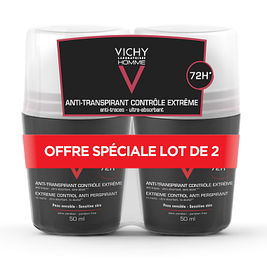 Купить Vichy Homme дезодорант-антиперспирант 72 ч против избыточного потоотделения 50мл, 2 шт