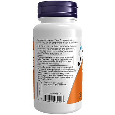 Купить Now Foods 5-HTP (L-5-Гидрокситриптофан) 50 мг 90 шт капсулы